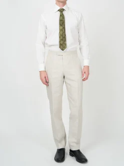Favourbrook Stone Evering Linen Dress Trouser- Wedding Attire | Trousers