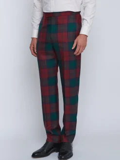 Favourbrook Tartan Lindsey High Waisted Flat Front Trousers- Trousers