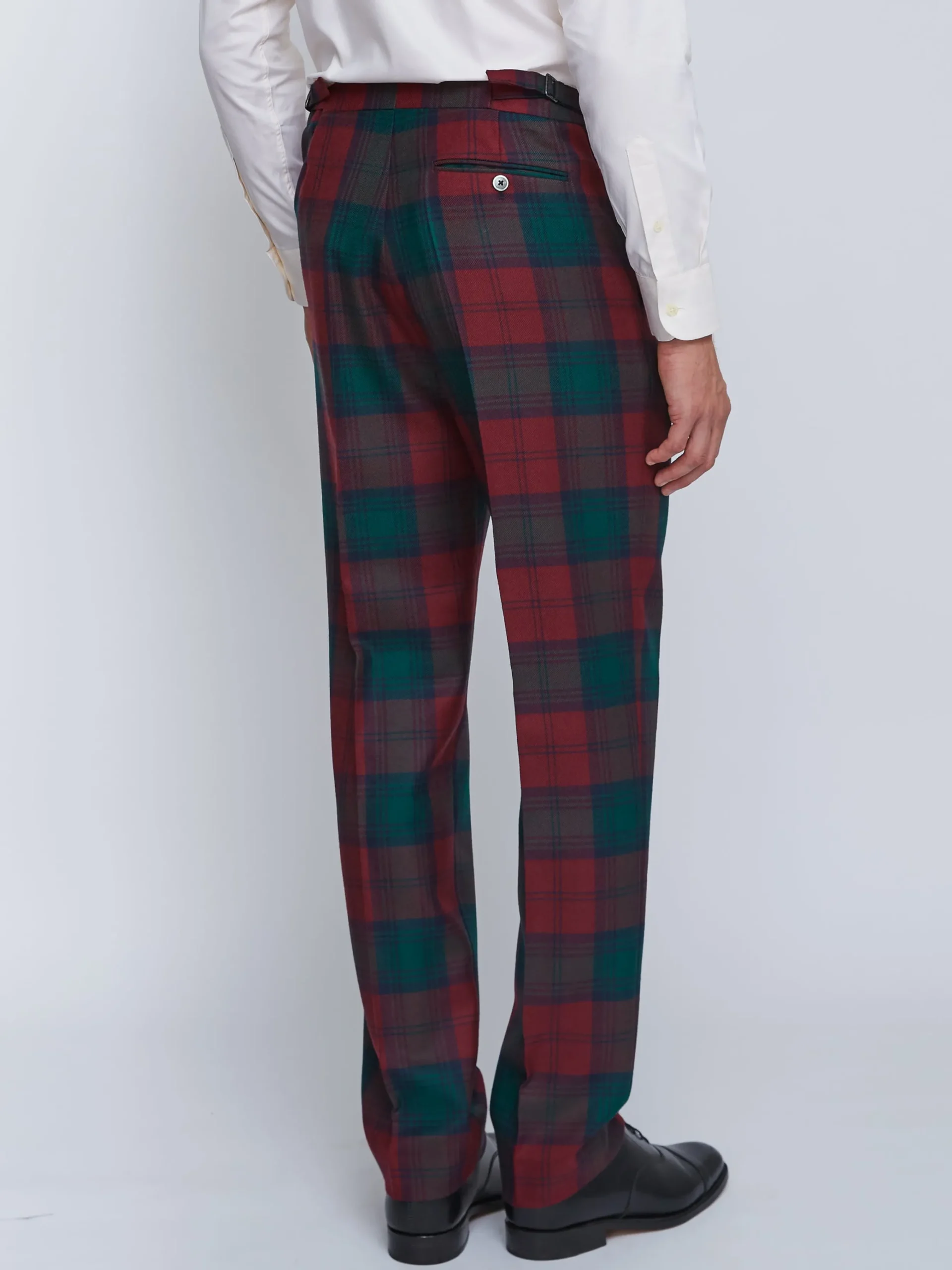 Favourbrook Tartan Lindsey High Waisted Flat Front Trousers- Trousers