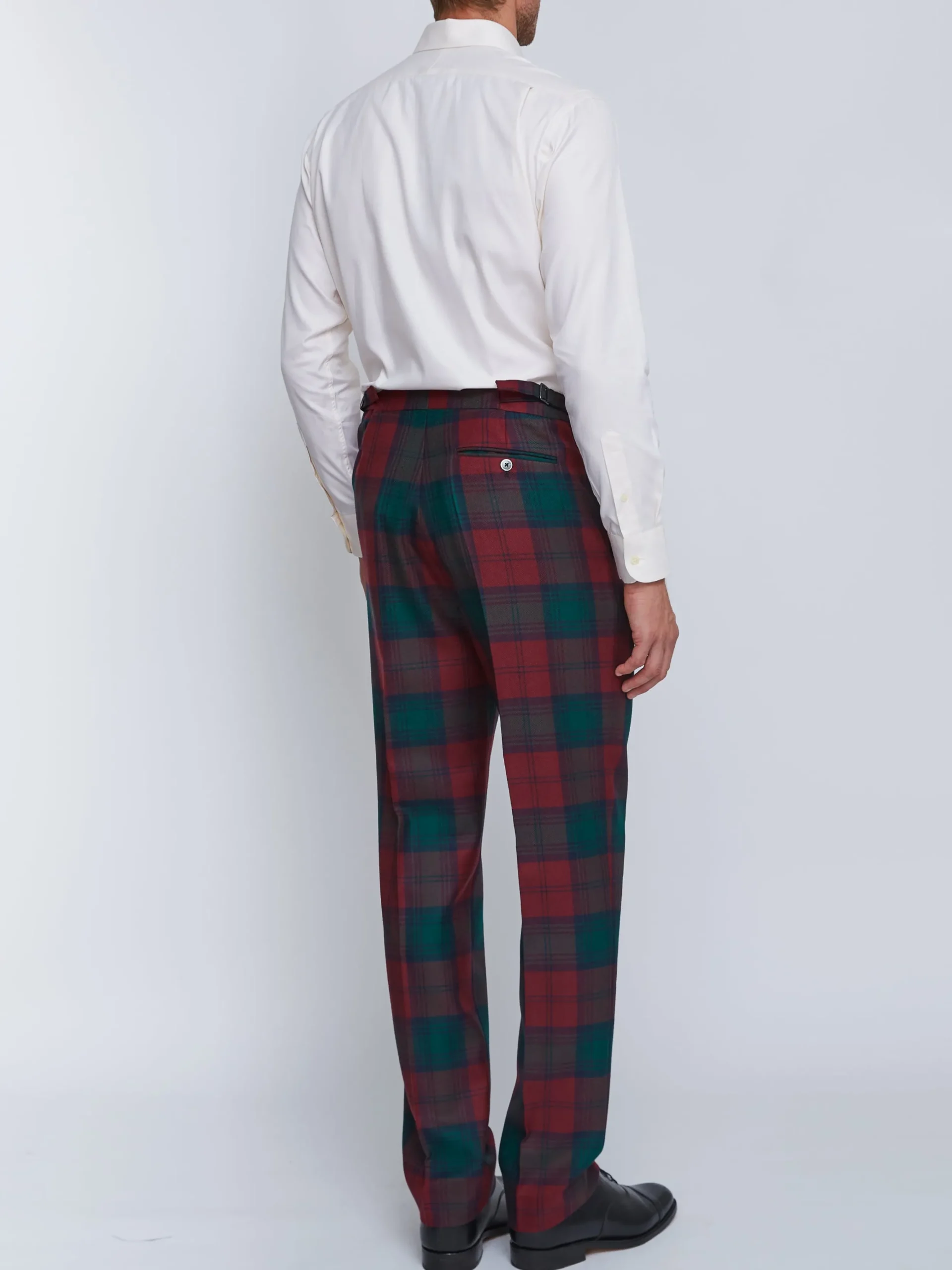 Favourbrook Tartan Lindsey High Waisted Flat Front Trousers- Trousers