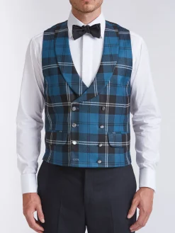 Favourbrook Tartan Ramsey Double Breasted Waistcoat with Lapel- Waistcoats | Double Breasted Waistcoats