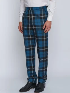 Favourbrook Tartan Ramsey High Waisted Flat Front Trousers- Trousers