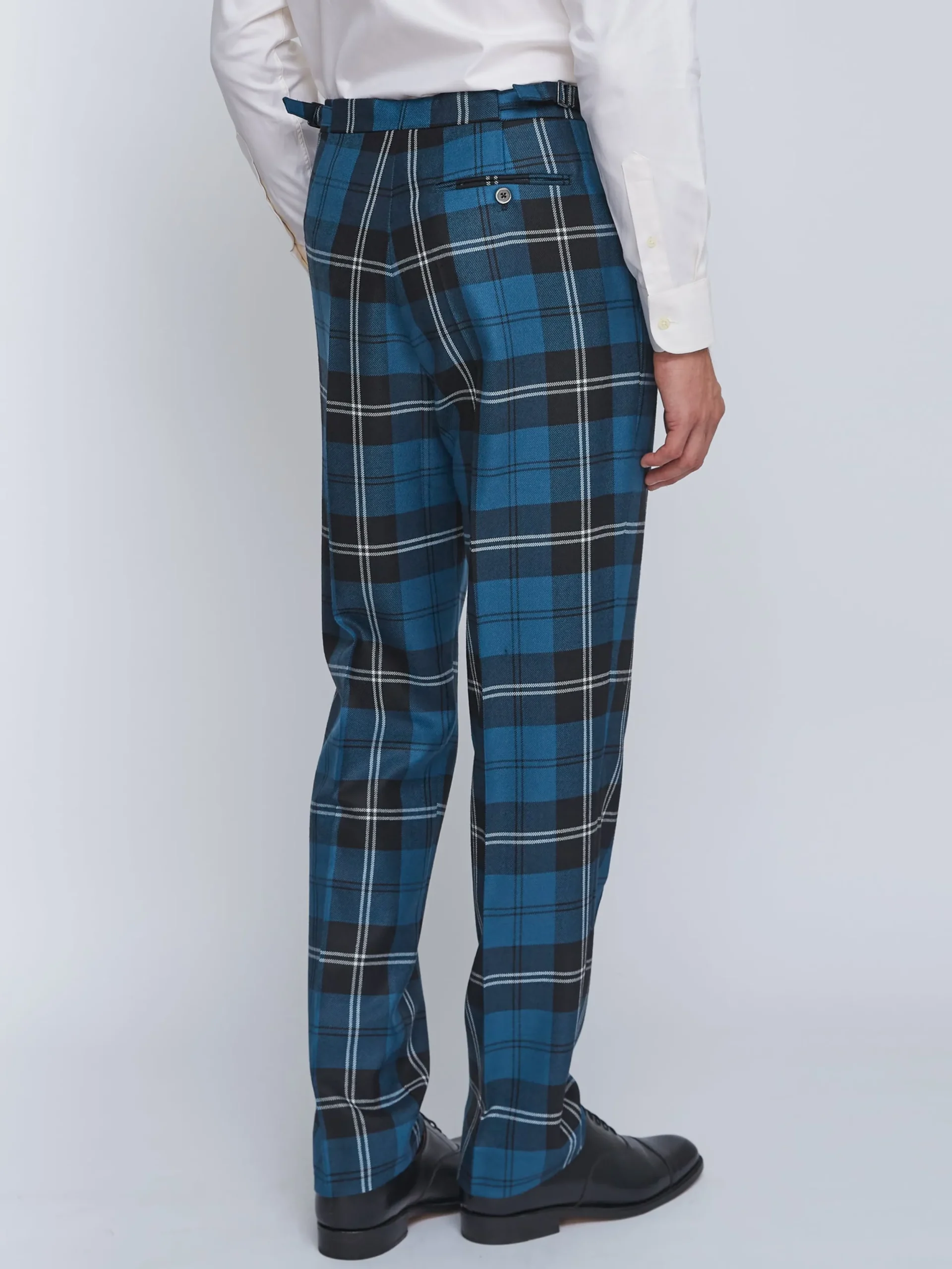 Favourbrook Tartan Ramsey High Waisted Flat Front Trousers- Trousers