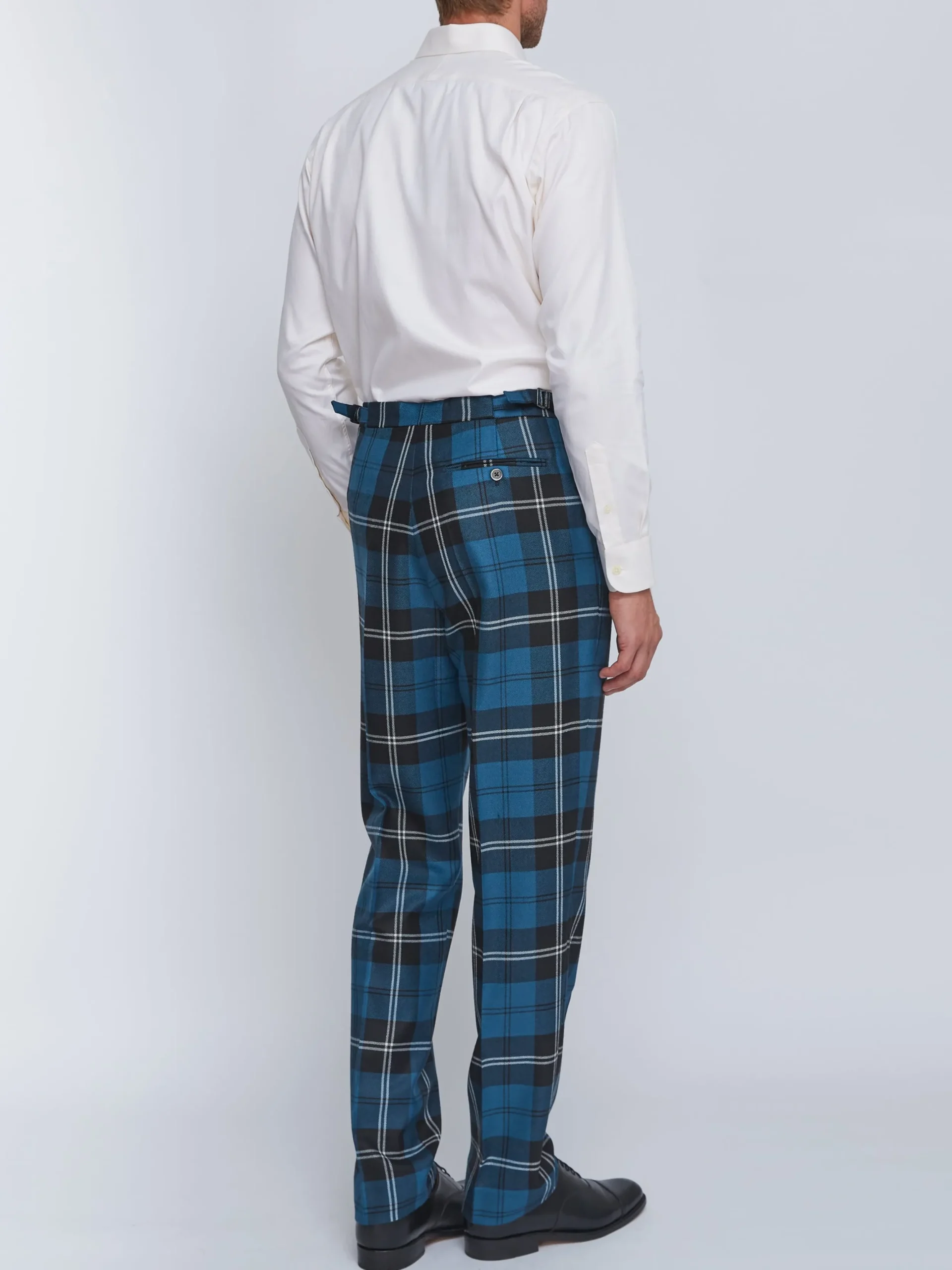 Favourbrook Tartan Ramsey High Waisted Flat Front Trousers- Trousers