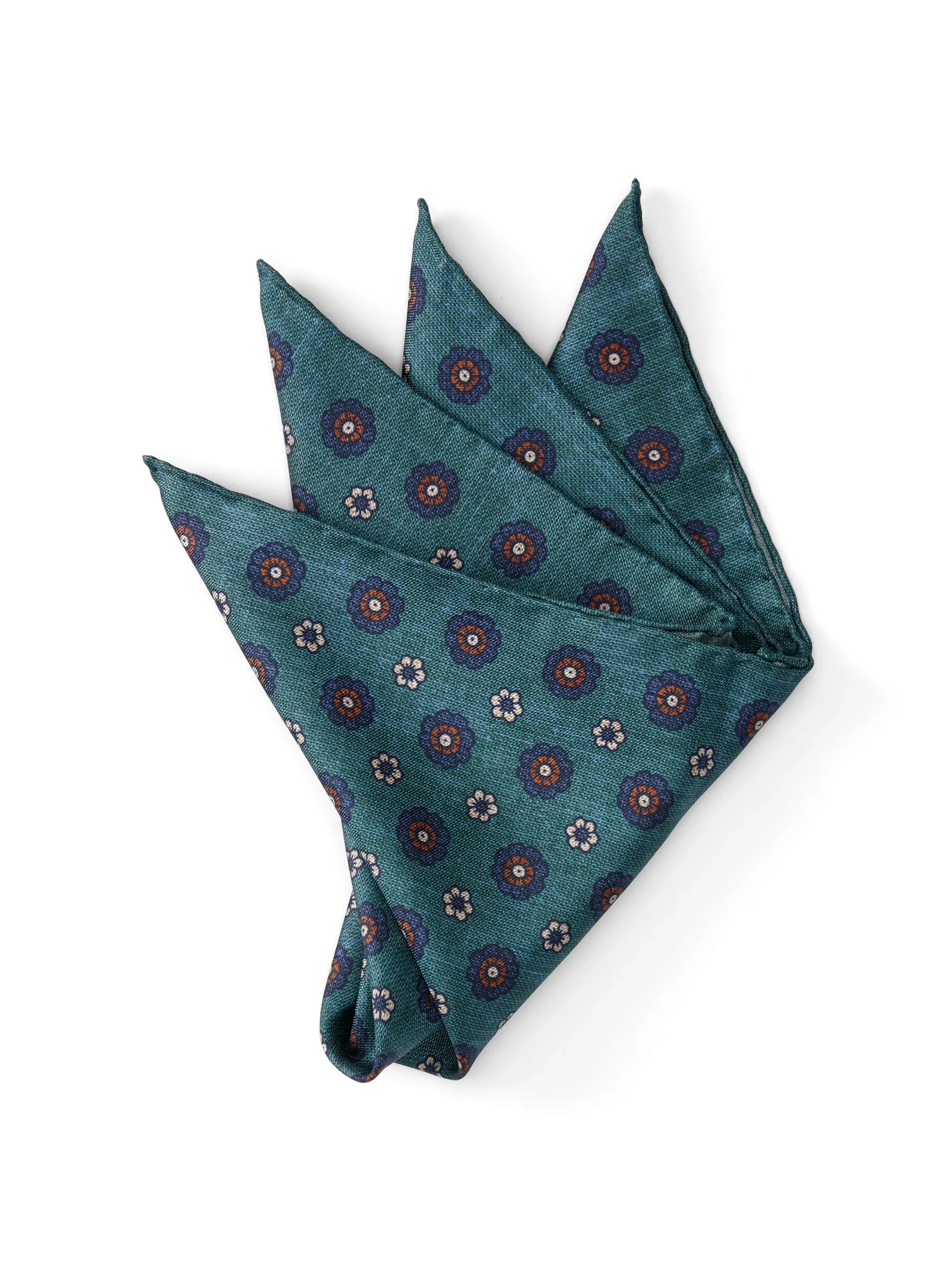 Favourbrook Teal Chartwell Silk Pocket Square- Pocket Squares