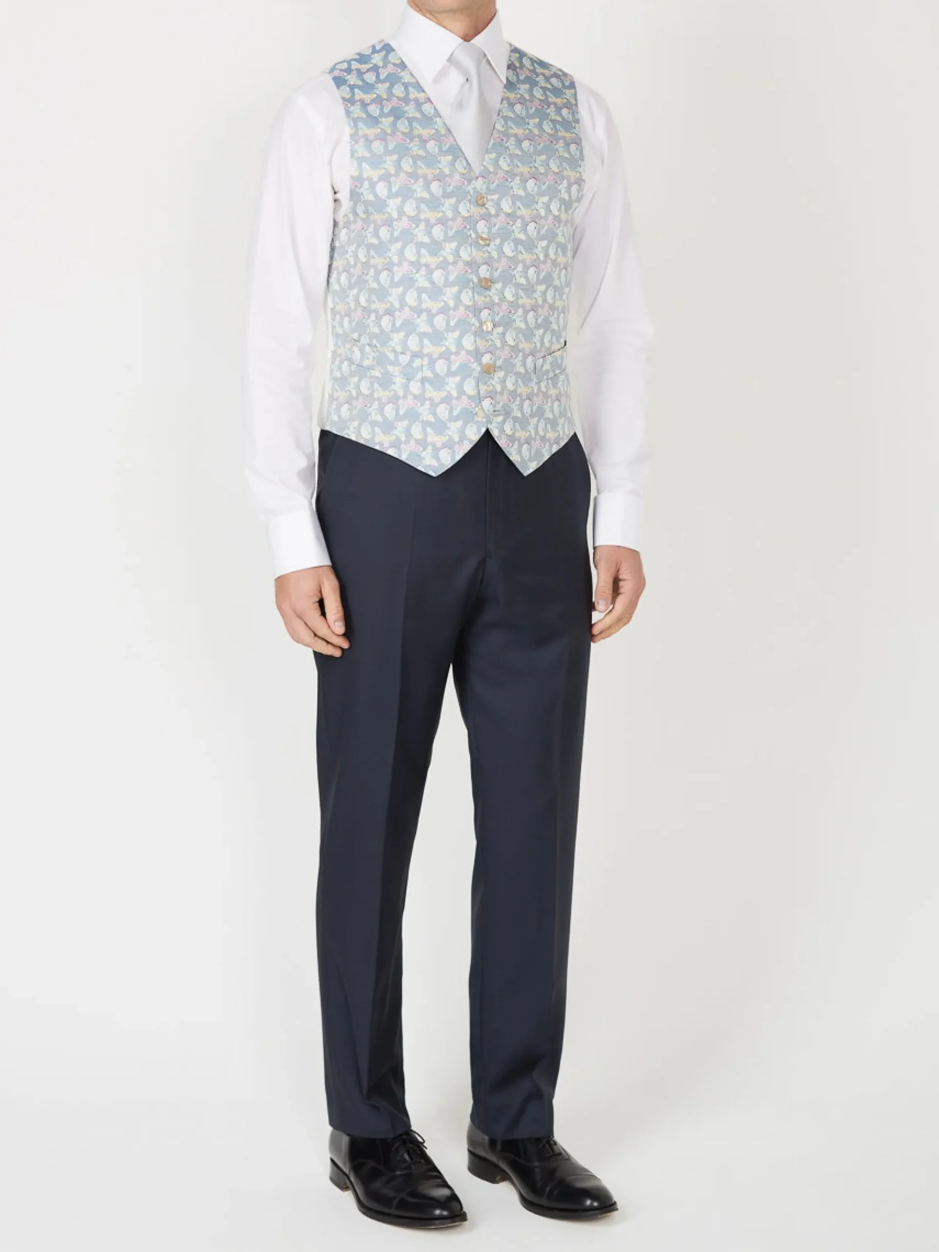 Favourbrook Victoria Sky Blue Single Breasted 6 Button Waistcoat- Waistcoats | Single Breasted Waistcoats
