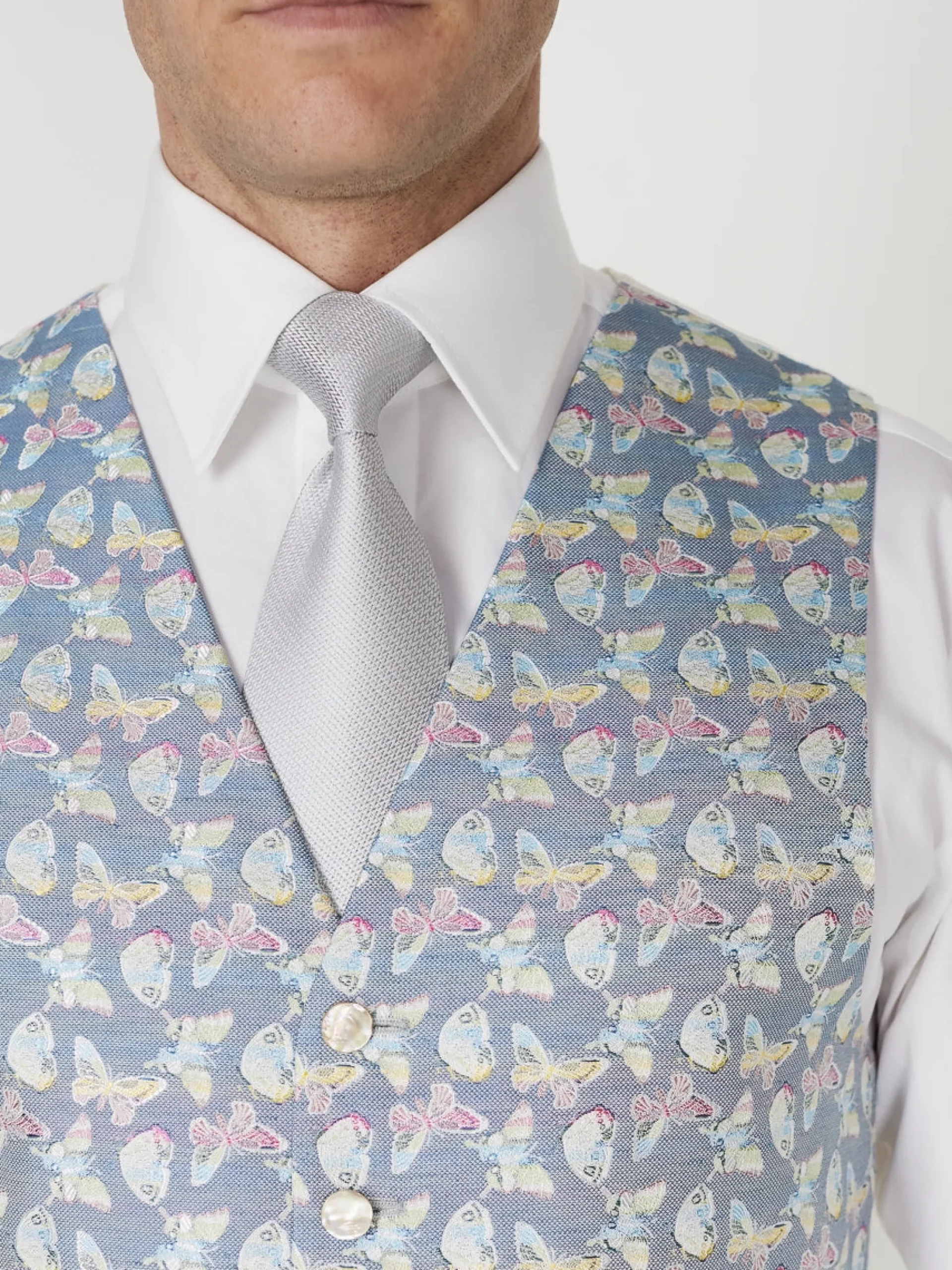 Favourbrook Victoria Sky Blue Single Breasted 6 Button Waistcoat- Waistcoats | Single Breasted Waistcoats