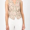 Favourbrook Waistcoat Single Breasted Stone Dickinson Linen-Women Tops & Blouses | Waistcoats