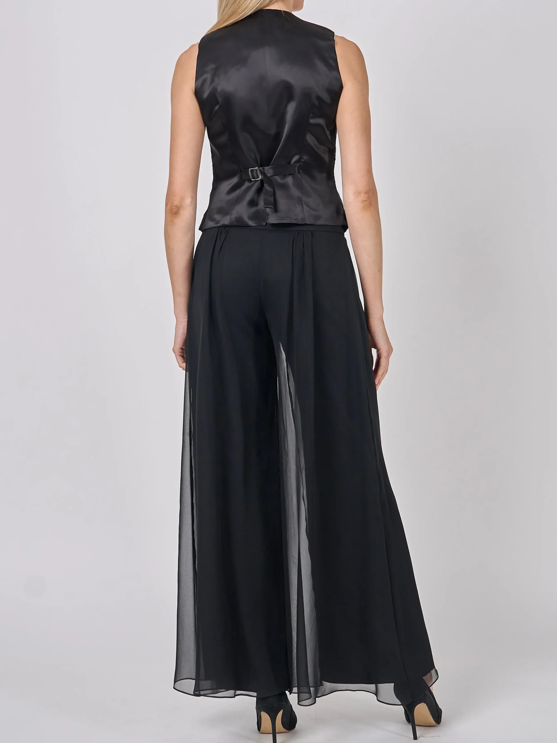 Favourbrook Waistcoat Single-Breasted Black Red Hellibore Silk Douppion-Women Eveningwear | Eveningwear
