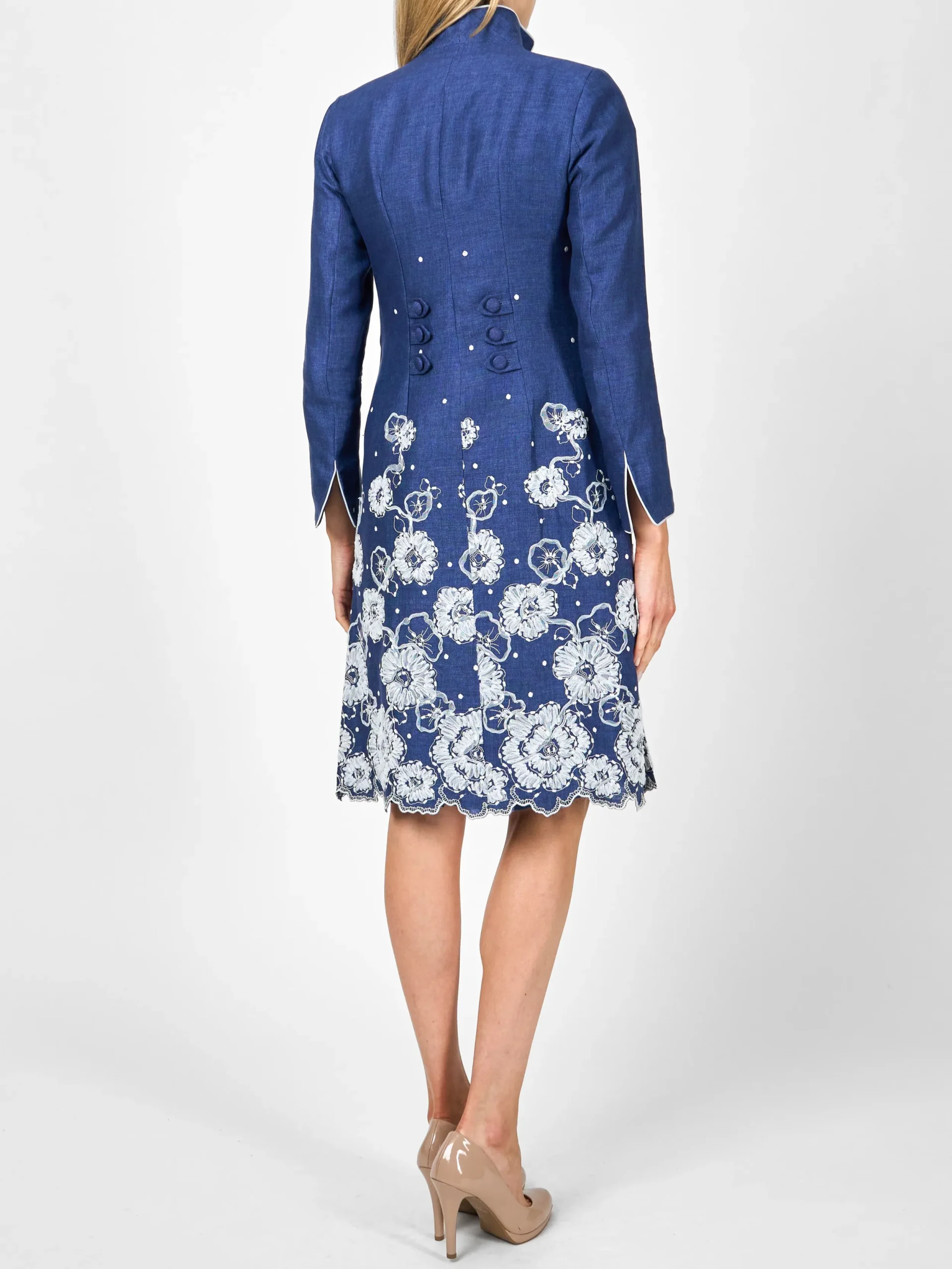 Favourbrook Westminster Coat Navy Lam Crease Resist Linen-Women Mother Of The Bride | Jackets & Coats