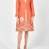 Favourbrook Westminster Coat Orange Otley Crease Resist Linen-Women Mother Of The Bride | Jackets & Coats