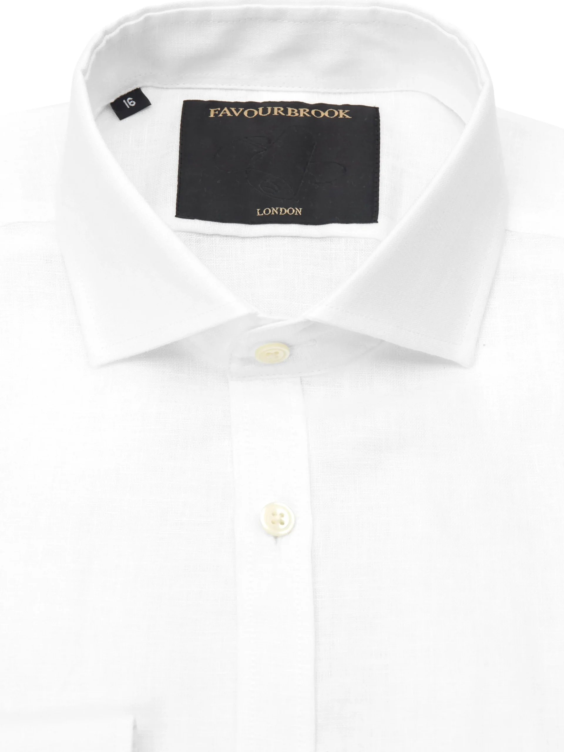 Favourbrook White Bridford Linen Cutaway Collar Shirt- Wedding Attire | Shirts