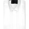 Favourbrook White Colne Linen Pintuck Dress Shirt- Shirts