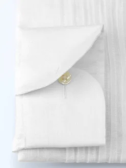 Favourbrook White Colne Linen Pintuck Dress Shirt- Shirts