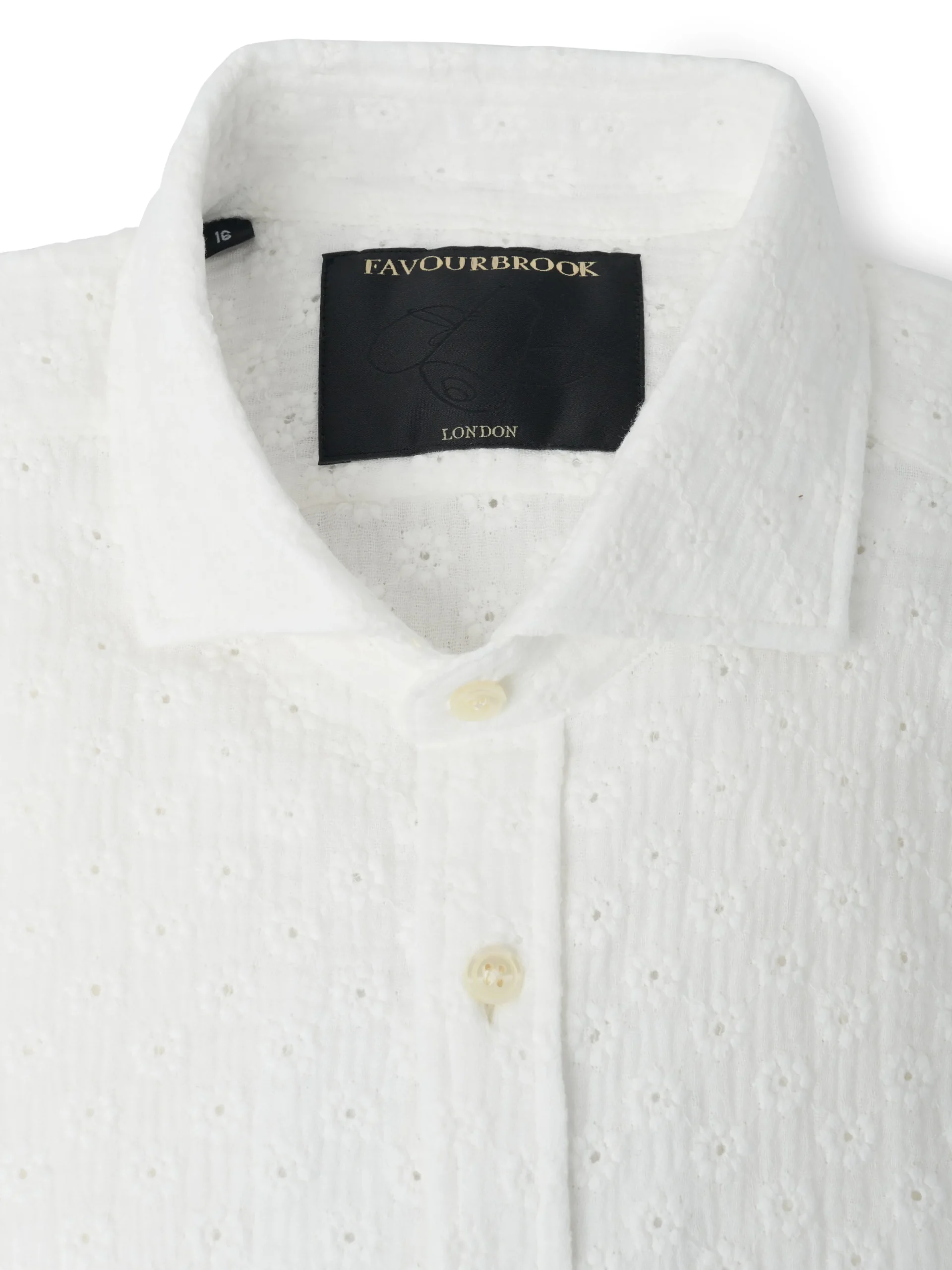 Favourbrook White Garson Cotton Cutaway Collar Shirt- Shirts
