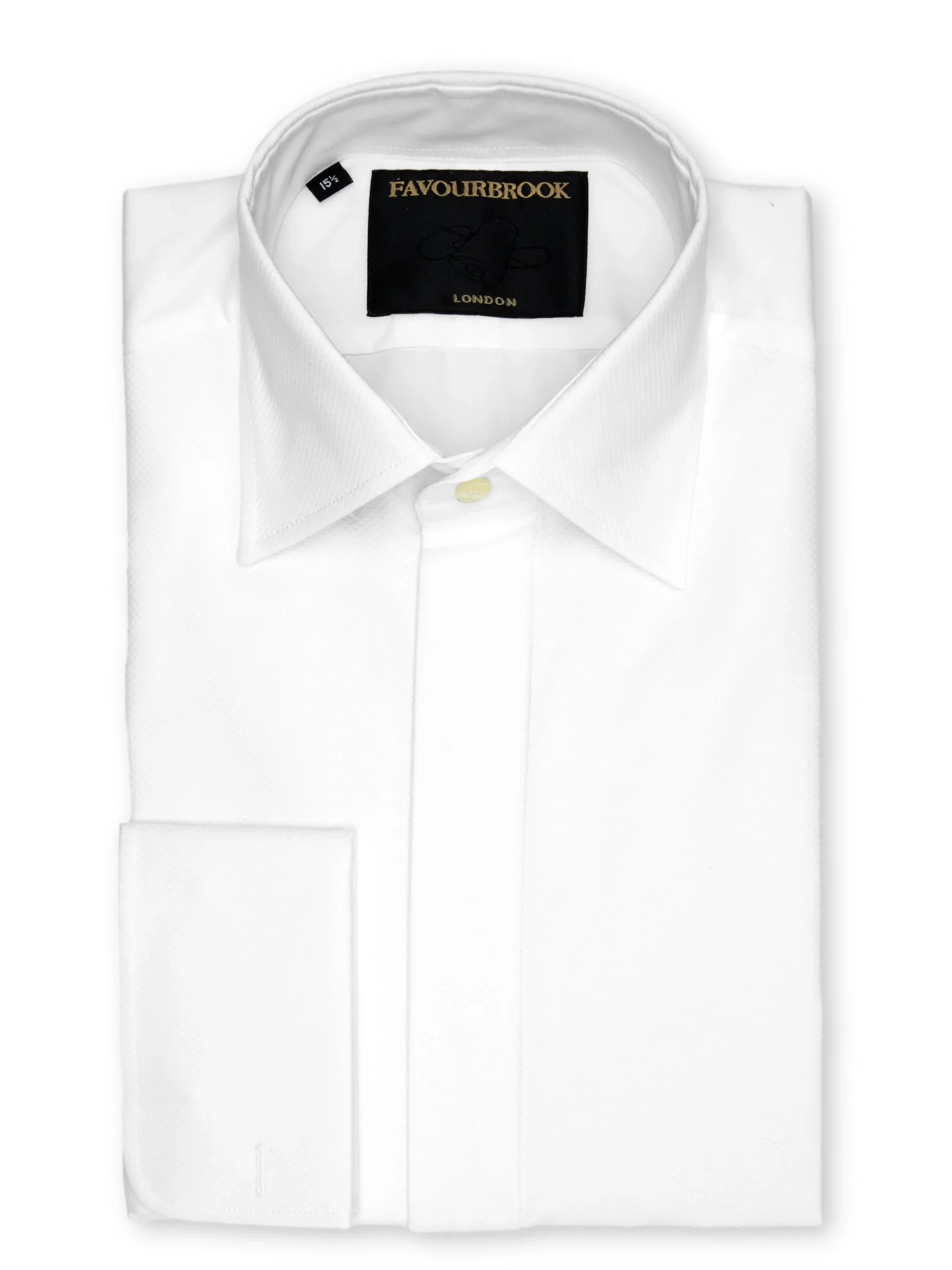 Favourbrook White Marcella Poplin Cotton Bib Front Dress Shirt- Shirts