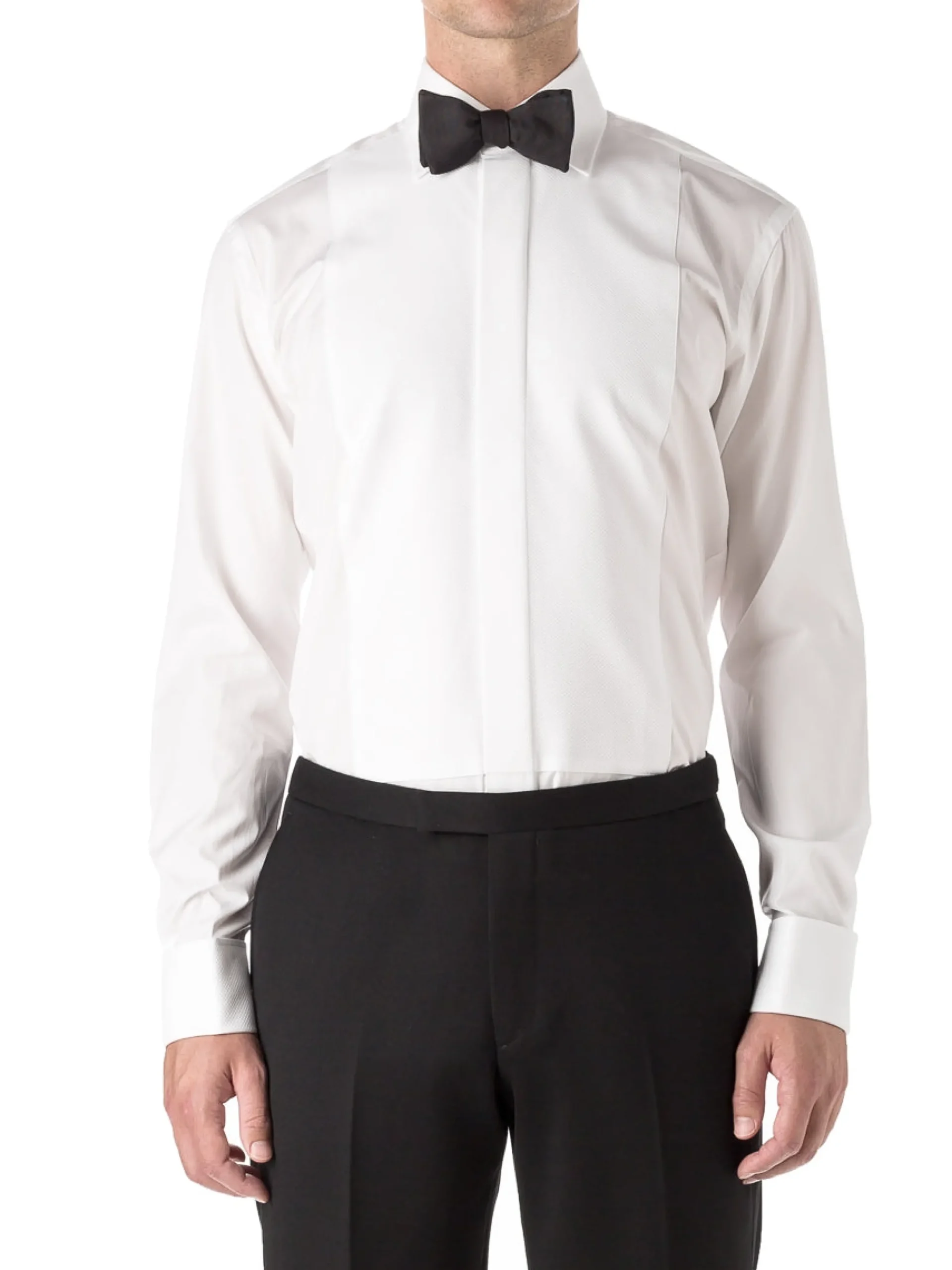 Favourbrook White Marcella Poplin Cotton Bib Front Dress Shirt- Shirts