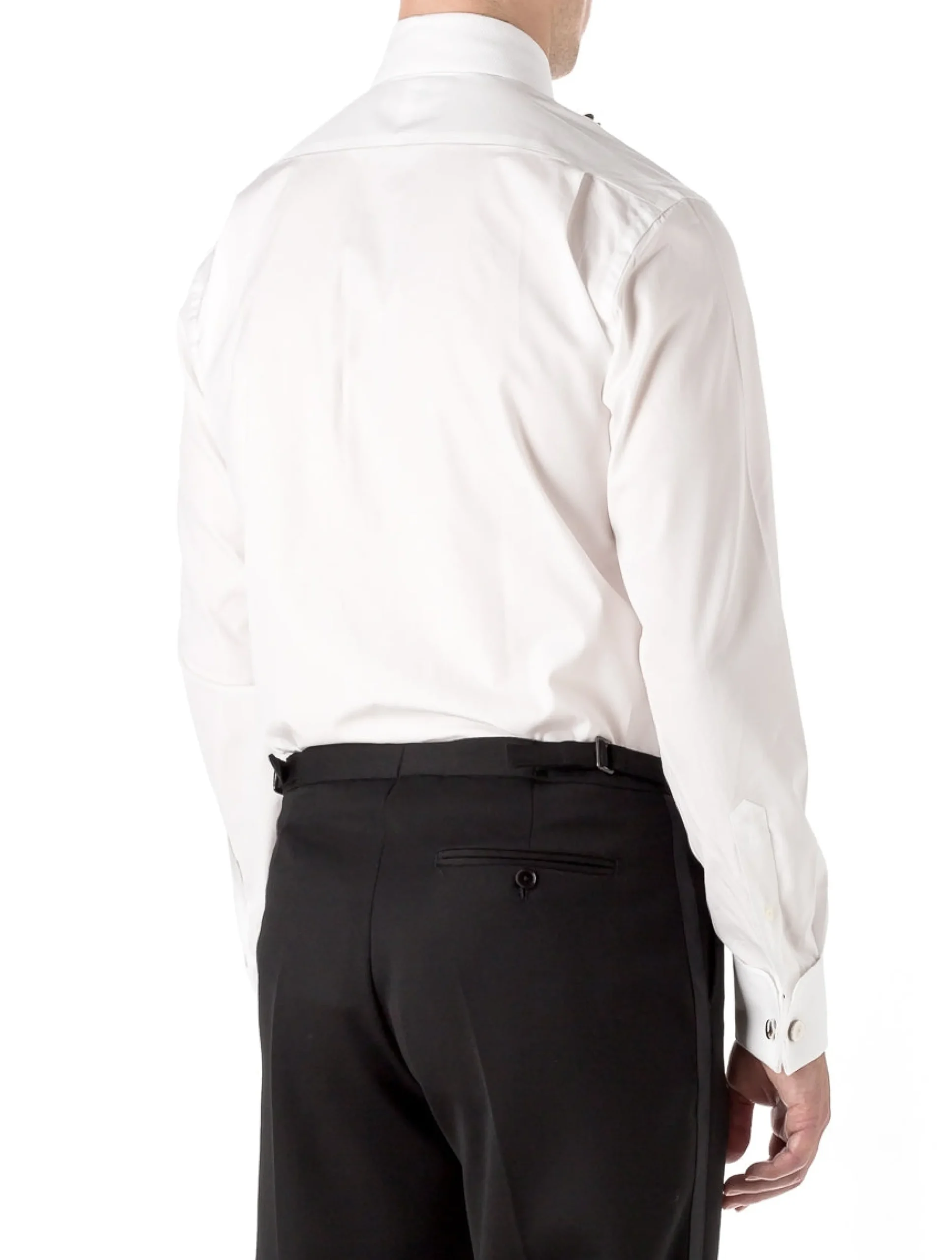 Favourbrook White Marcella Poplin Cotton Bib Front Dress Shirt- Shirts