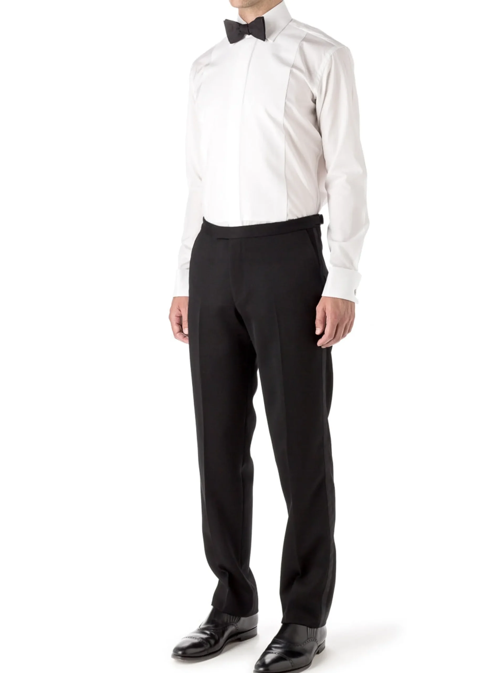 Favourbrook White Marcella Poplin Cotton Bib Front Dress Shirt- Shirts