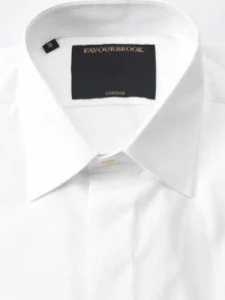 Favourbrook White Poplin Cotton Gatsby Shirt- Groomswear | Wedding Attire