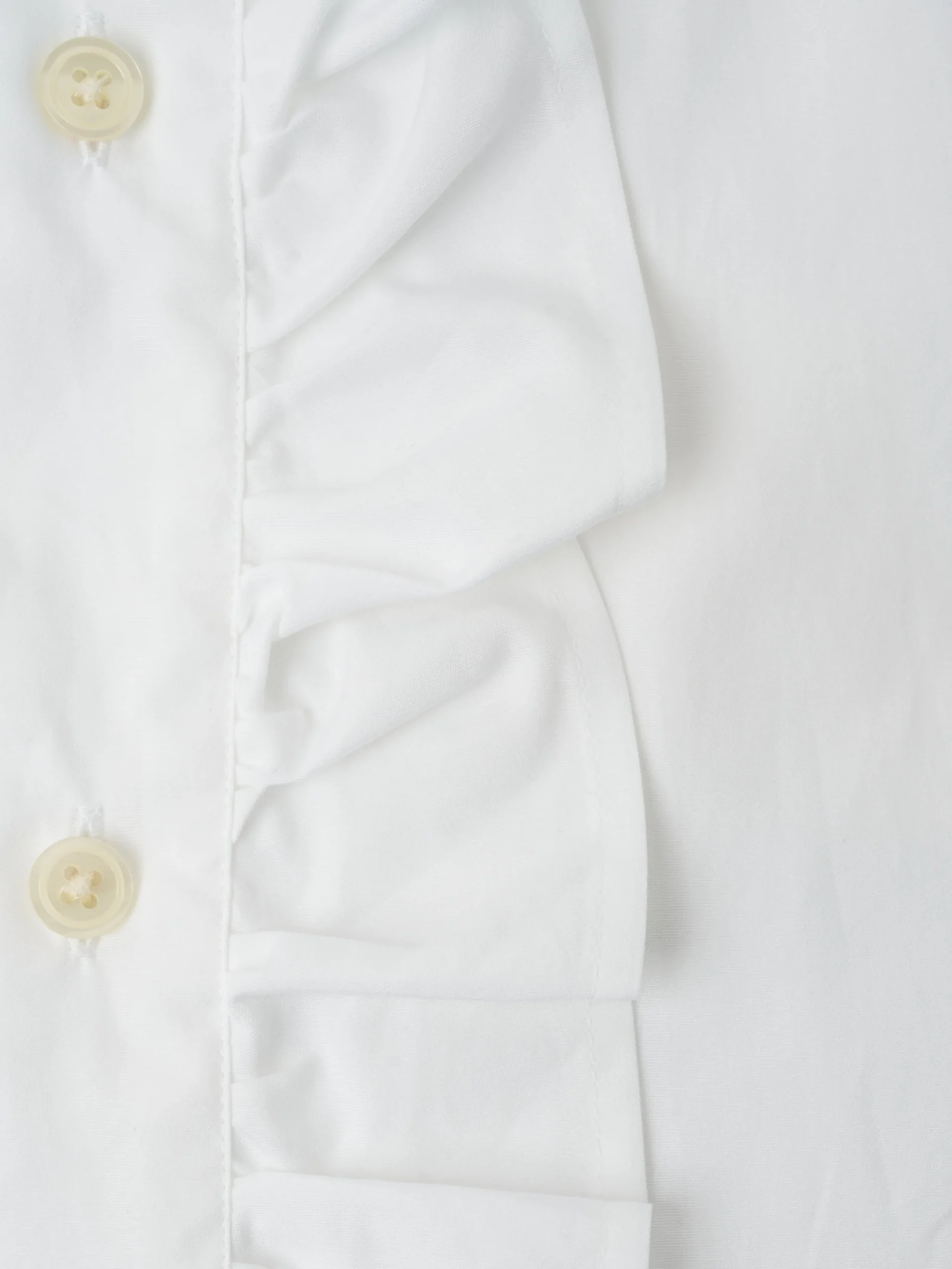 Favourbrook White Poplin Cotton Large Frill Shirt- Shirts