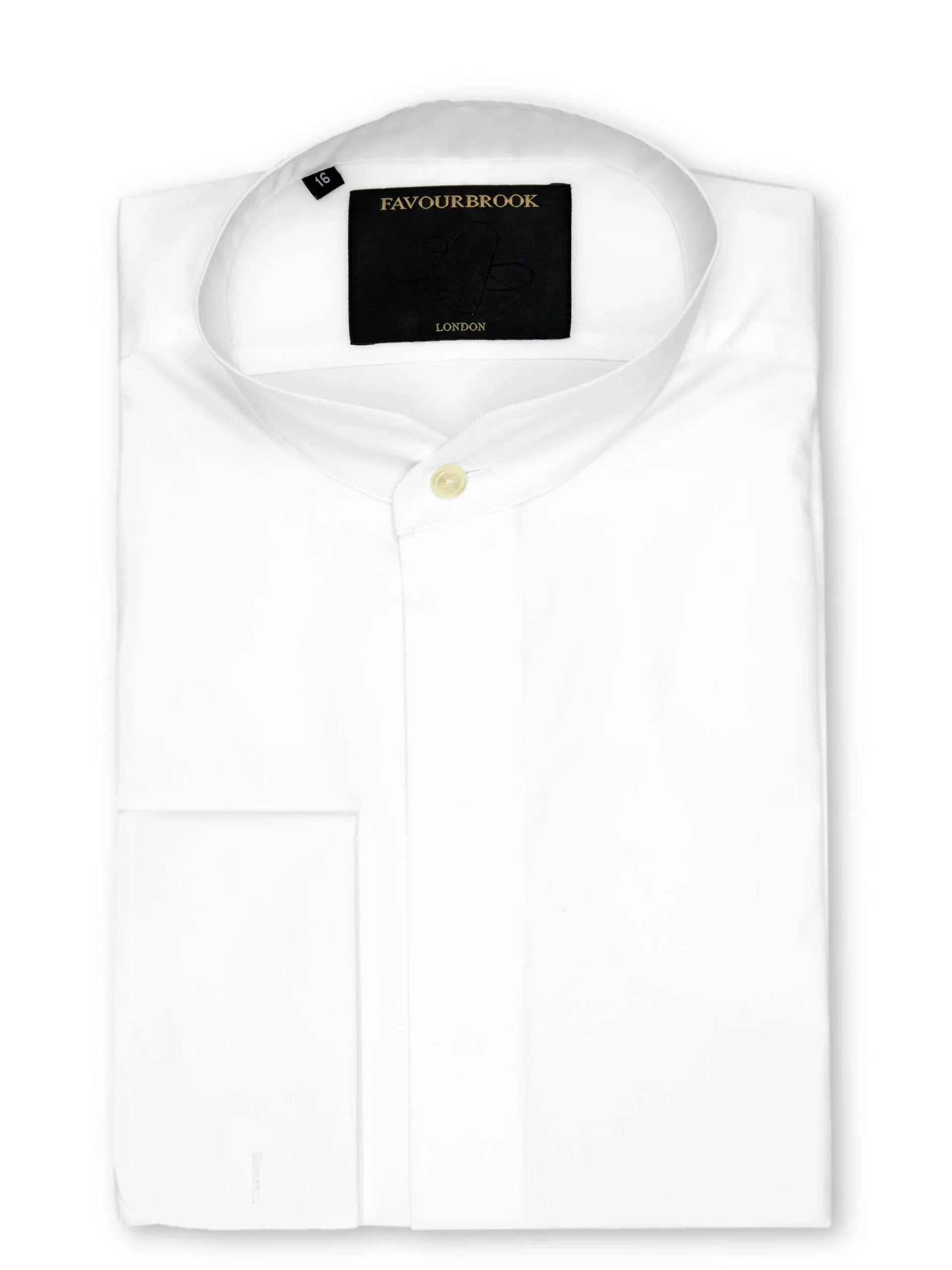Favourbrook White Poplin Cotton Nehru Shirt- Shirts