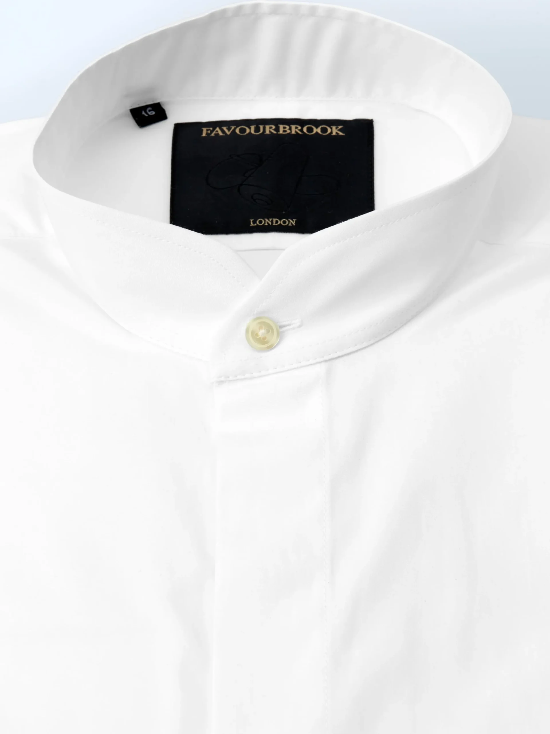 Favourbrook White Poplin Cotton Nehru Shirt- Shirts