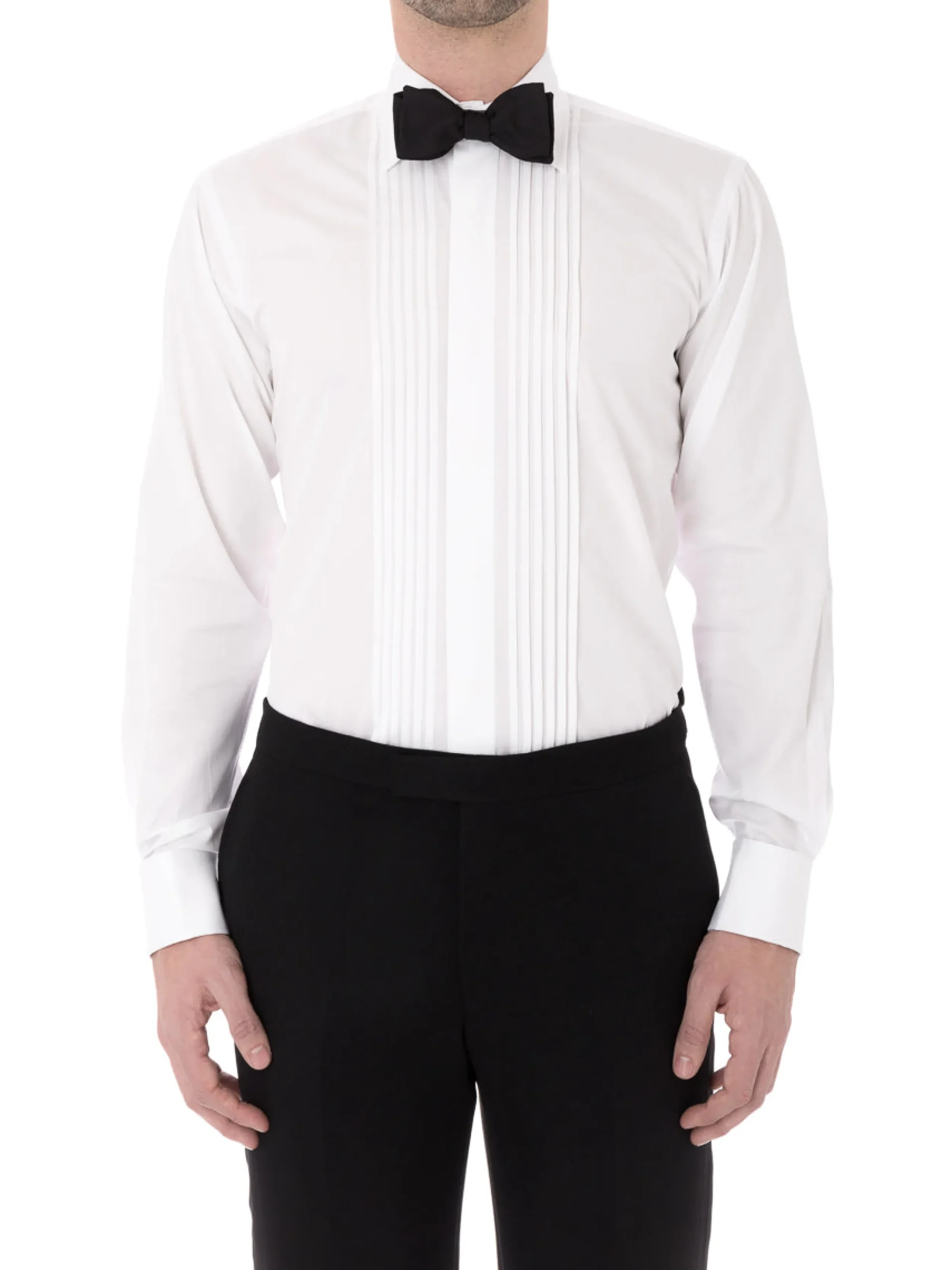 Favourbrook White Poplin Pleated Pintuck Dress Shirt- Wedding Attire | Shirts