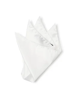 Favourbrook White Satin Silk Pocket Square- Pocket Squares