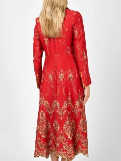 Favourbrook Whitehall Coat Red Burlington Crease Resist Linen-Women Mother Of The Bride | Jackets & Coats