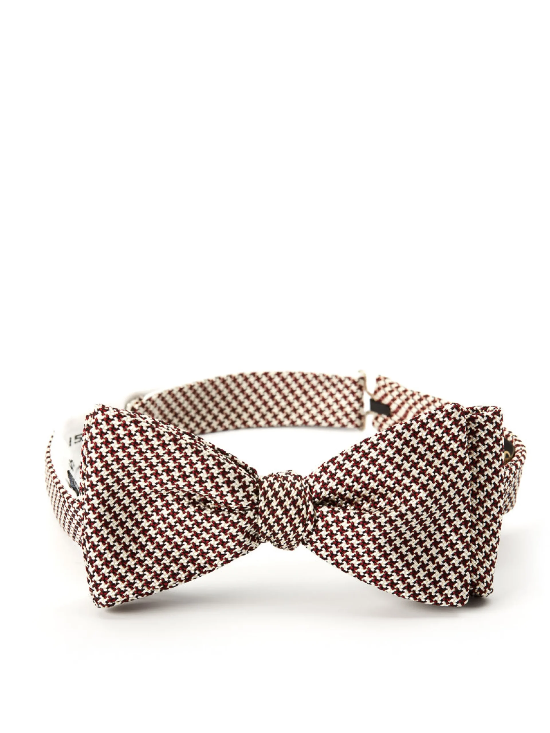 Favourbrook Wine Briand Check Silk Bow Tie- Bow Ties