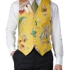 Favourbrook Yellow Petersham Single Breasted 6 Button Waistcoat- Waistcoats | Wedding Waistcoats