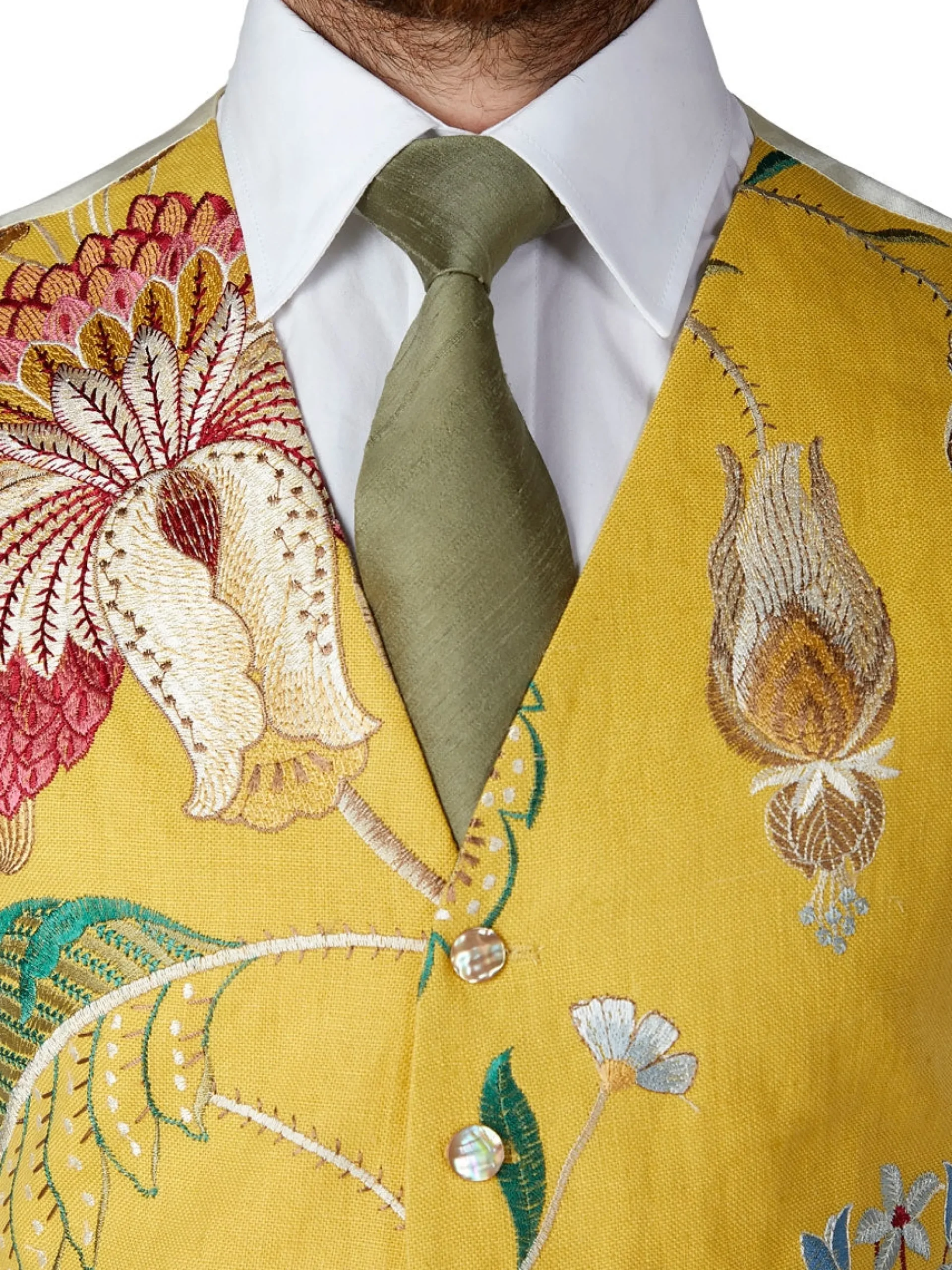 Favourbrook Yellow Petersham Single Breasted 6 Button Waistcoat- Waistcoats | Wedding Waistcoats