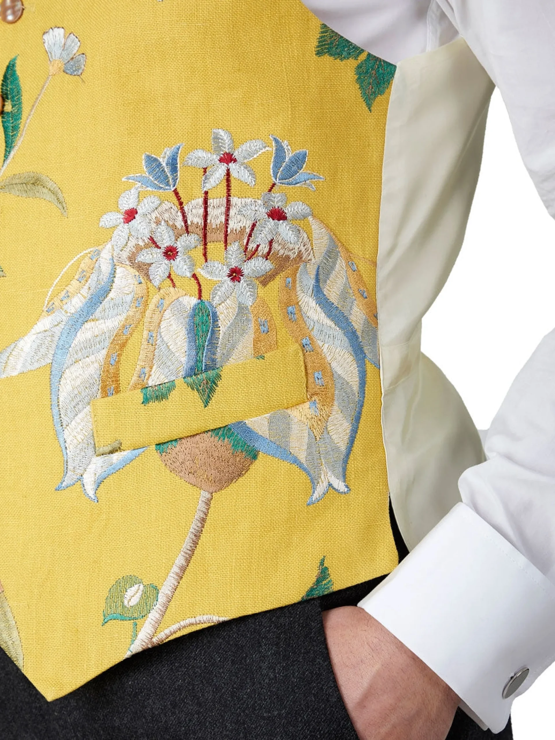Favourbrook Yellow Petersham Single Breasted 6 Button Waistcoat- Waistcoats | Wedding Waistcoats